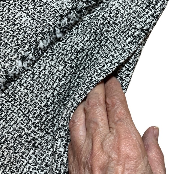 ZARA NWT Cotton Black / White Tweed Skort Silver Buttons Side Zipper US Sz M - Picture 12 of 13